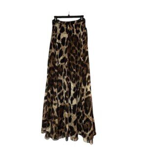 Badgley Mischka Animal Print Floor Length Skirt - Size 4